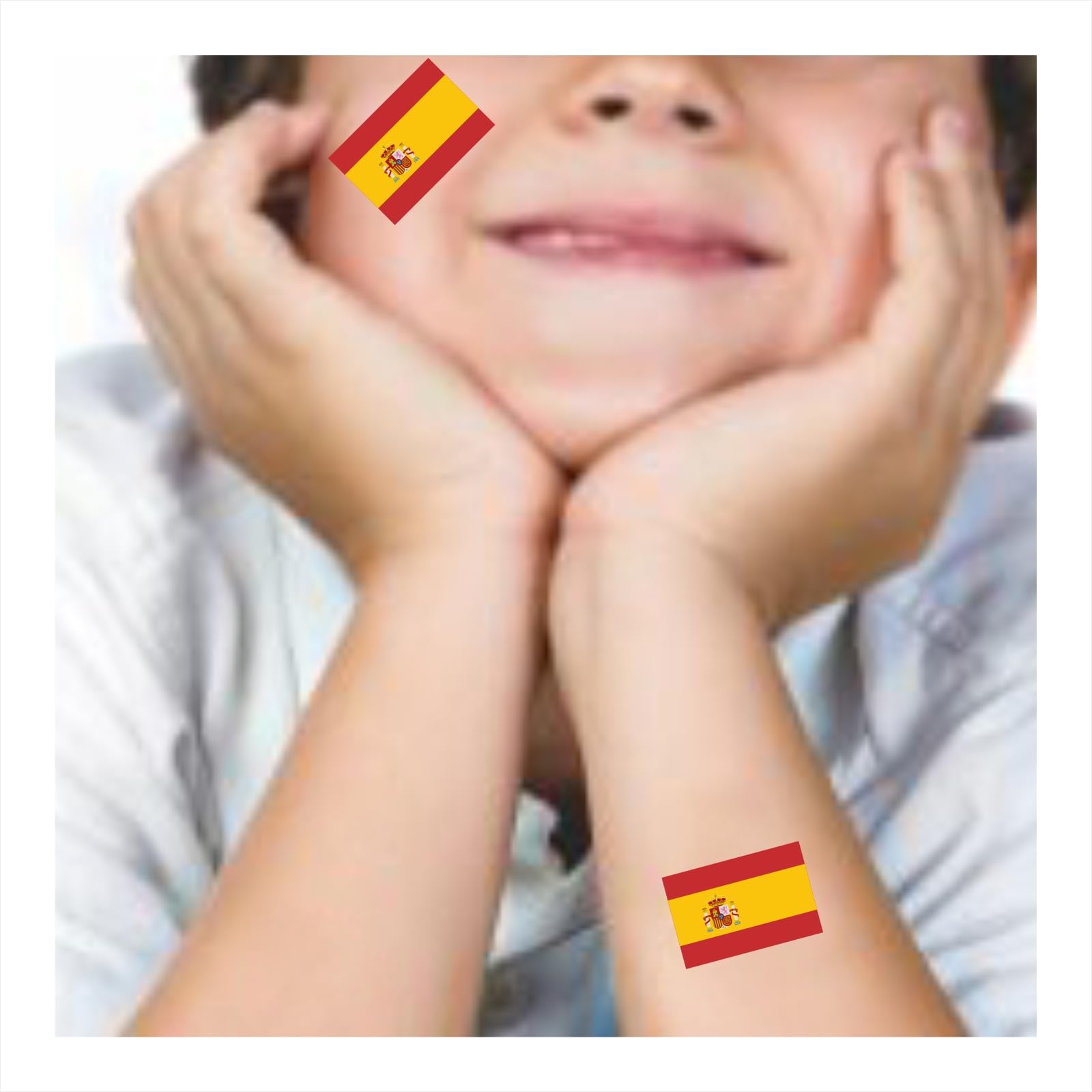 Womaha 30 Sheets Spain Flag Temporary Tattoos for Kids Adults Fans Fake Face Tattoo Stickers, Red Yellow - Image 4