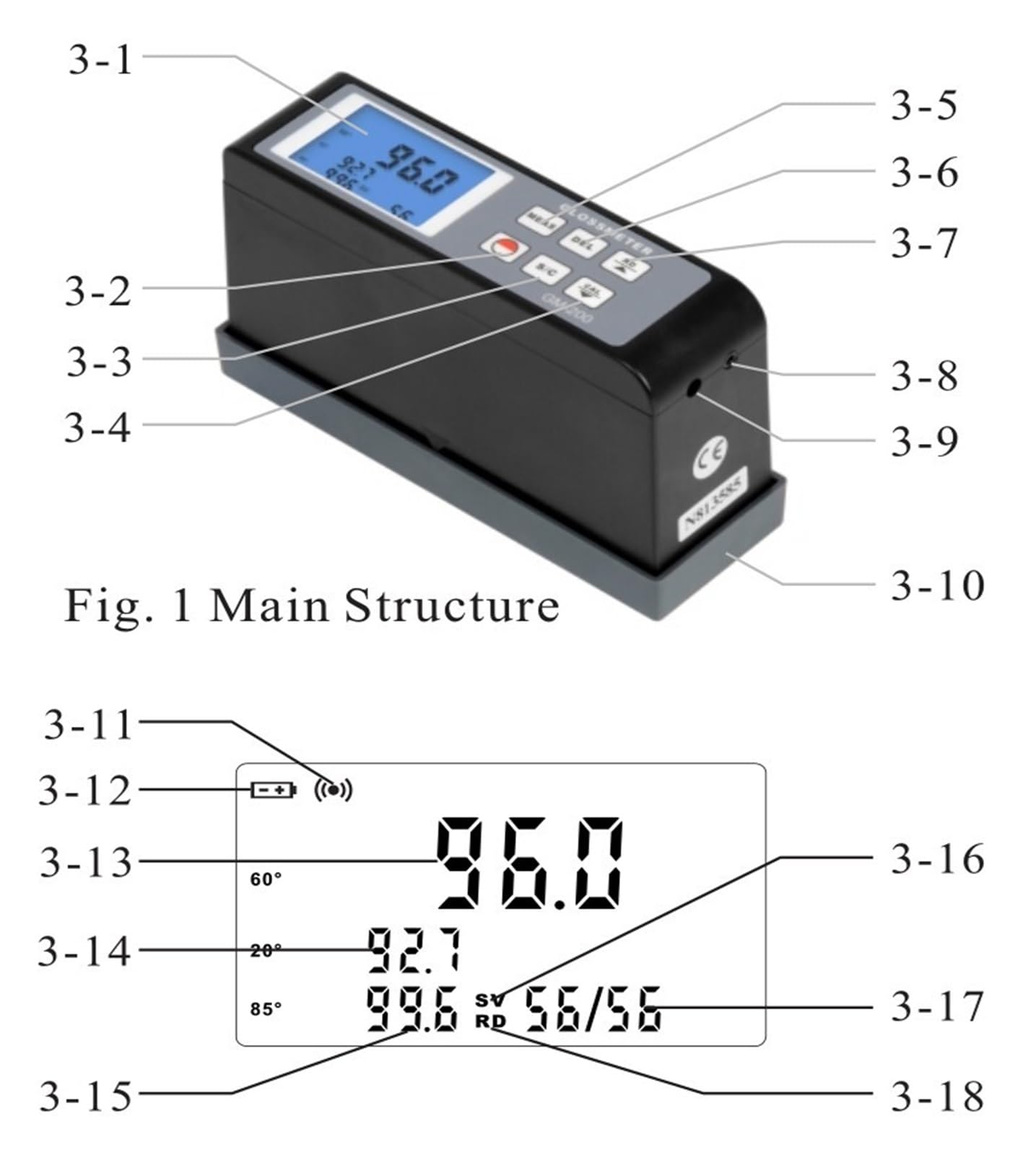 Color Analysis,Colorimeter, Multi-Angle Gloss Meter Tester 20/60/85 Degree Measuring Angle 0.1-200GU GM-200 Glossmeter Stone Tile Paint Ink,for Color Checking