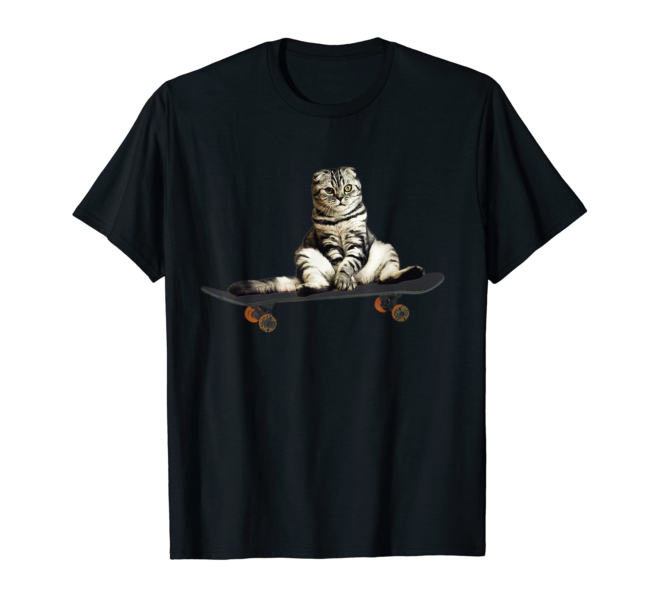 Funny Cat GiftsFunny Grouchy Cat On Skateboard T-Shirt