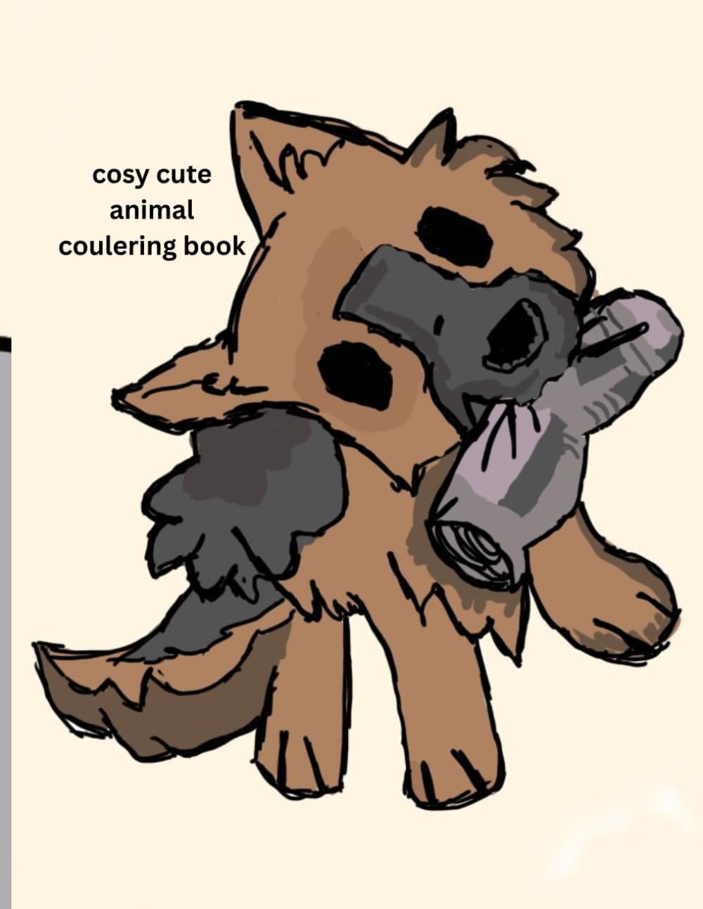 Cosy cute animal coulering book: Bold lines