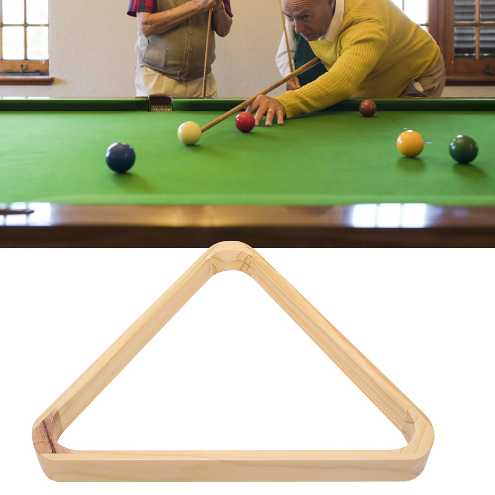 Portapalle da Biliardo Professionale in Legno Triangolo da Piscina Stile Vintage