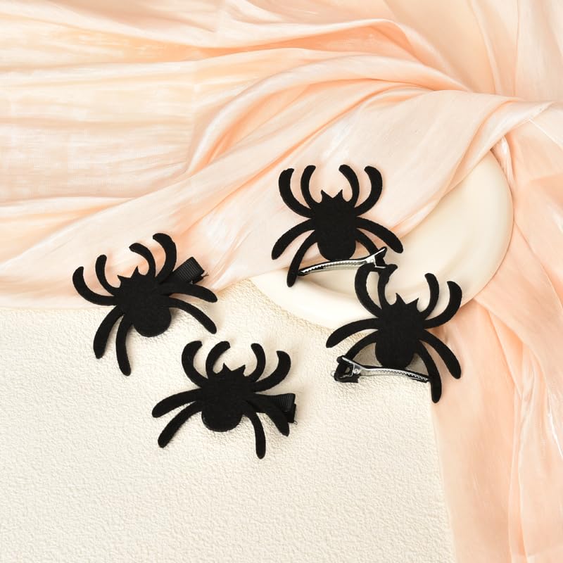 Miniatura 3 de Pinzas de pelo de araña para mujeres y niñas, pinzas de pelo de araña negra, mini pinzas de pelo de cocodrilo, pasadores de pelo de Halloween para