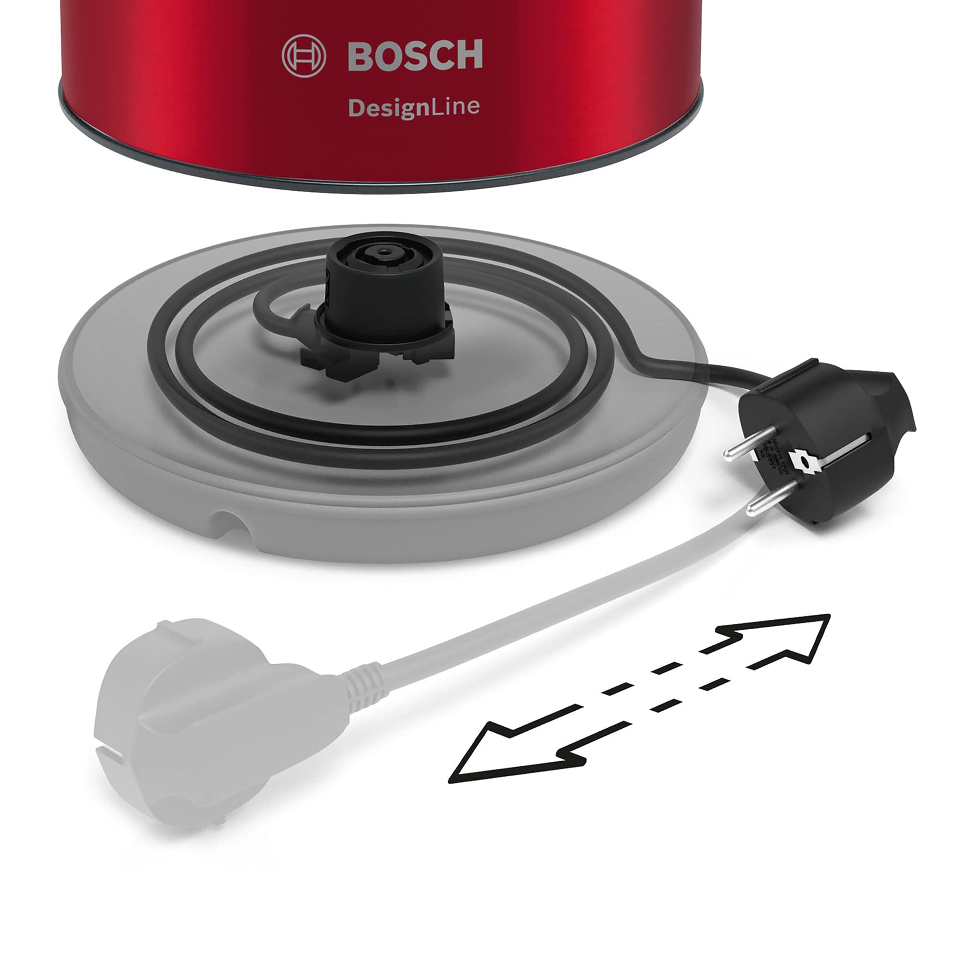 Bosch Haushalt TWK3P424 Bouilloire sans fil rouge