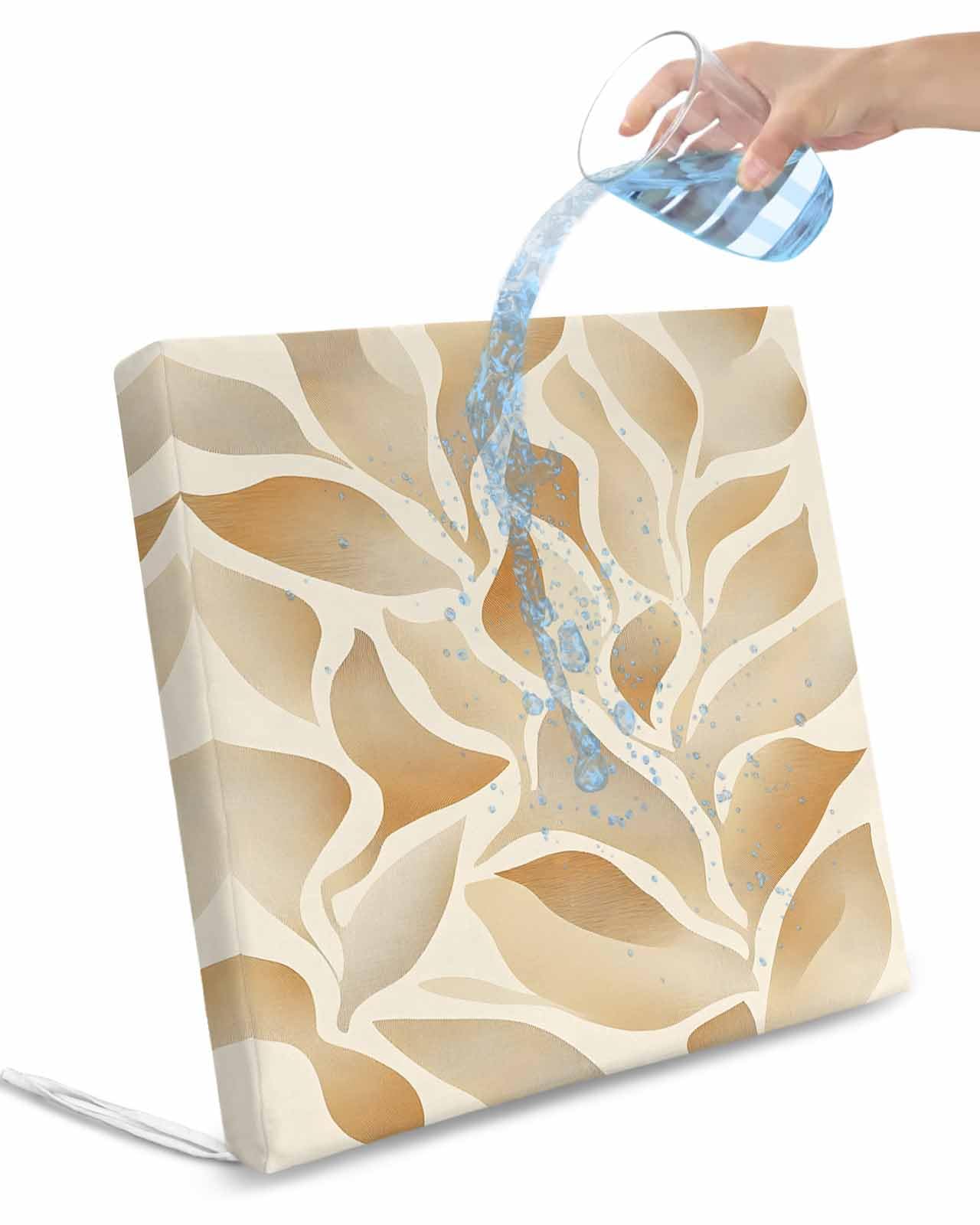 2 Pack Tropical Leaves Waterproof Cushion Covers with Ties, Outdoor Patio Chaise Lounge Chair Seat Cushion Slip Covers Replacement(Only Cover) Vintage Abstract Summer Leaf 20