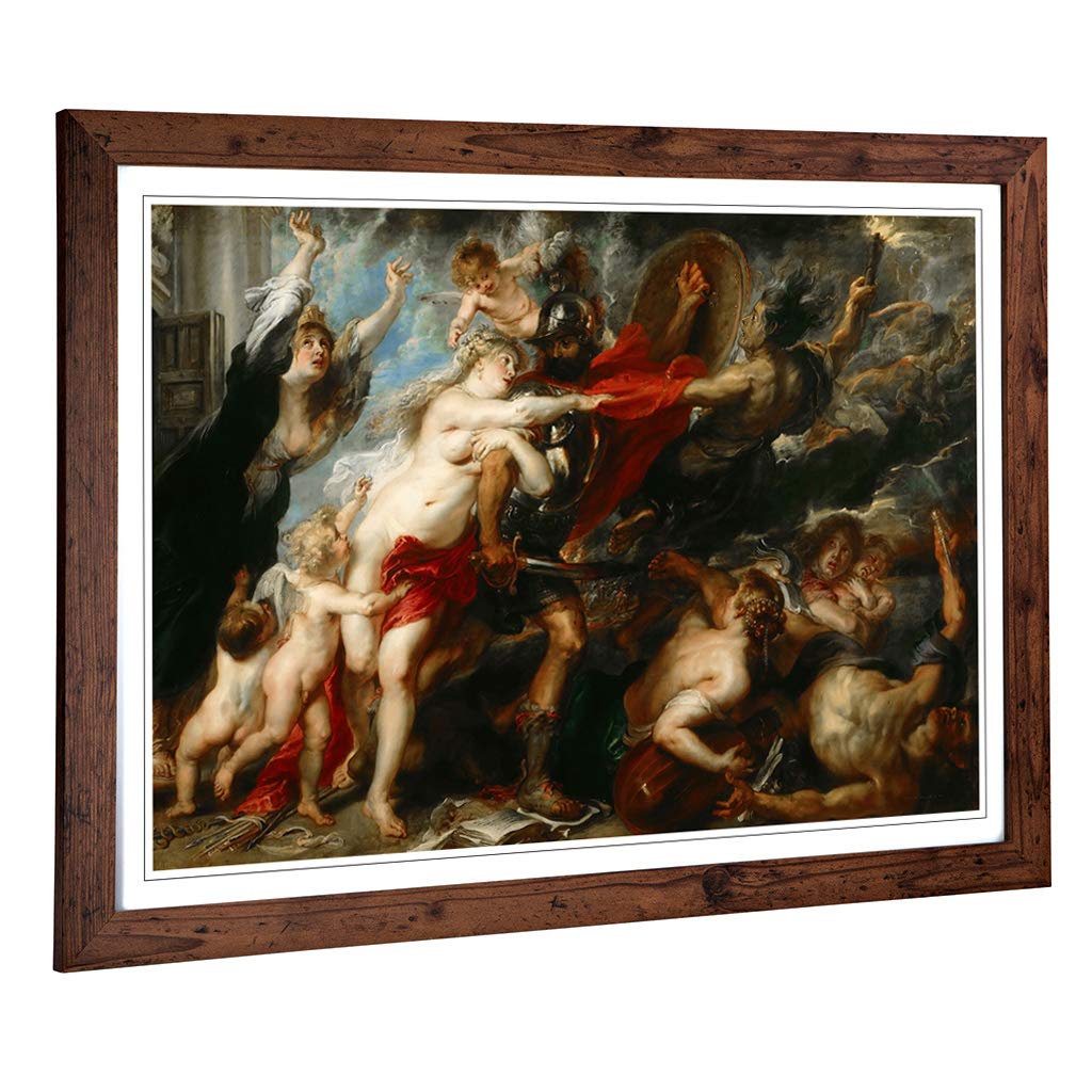 Big Box Art Framed Print of Peter Paul Rubens Consequences of War Design | Wall Art Picture | Home Decor for Kitchen, Living Room, Bedroom, Hallway, Walnut, A2 / 24.5x18 Inch / 62x45cm