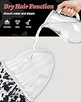 Vista 6 de Auban - Gorro de ducha, gorro de ducha para mujeres con forro de rizo, exterior de EVA reutilizable, de doble capa impermeable, grande, para cabello