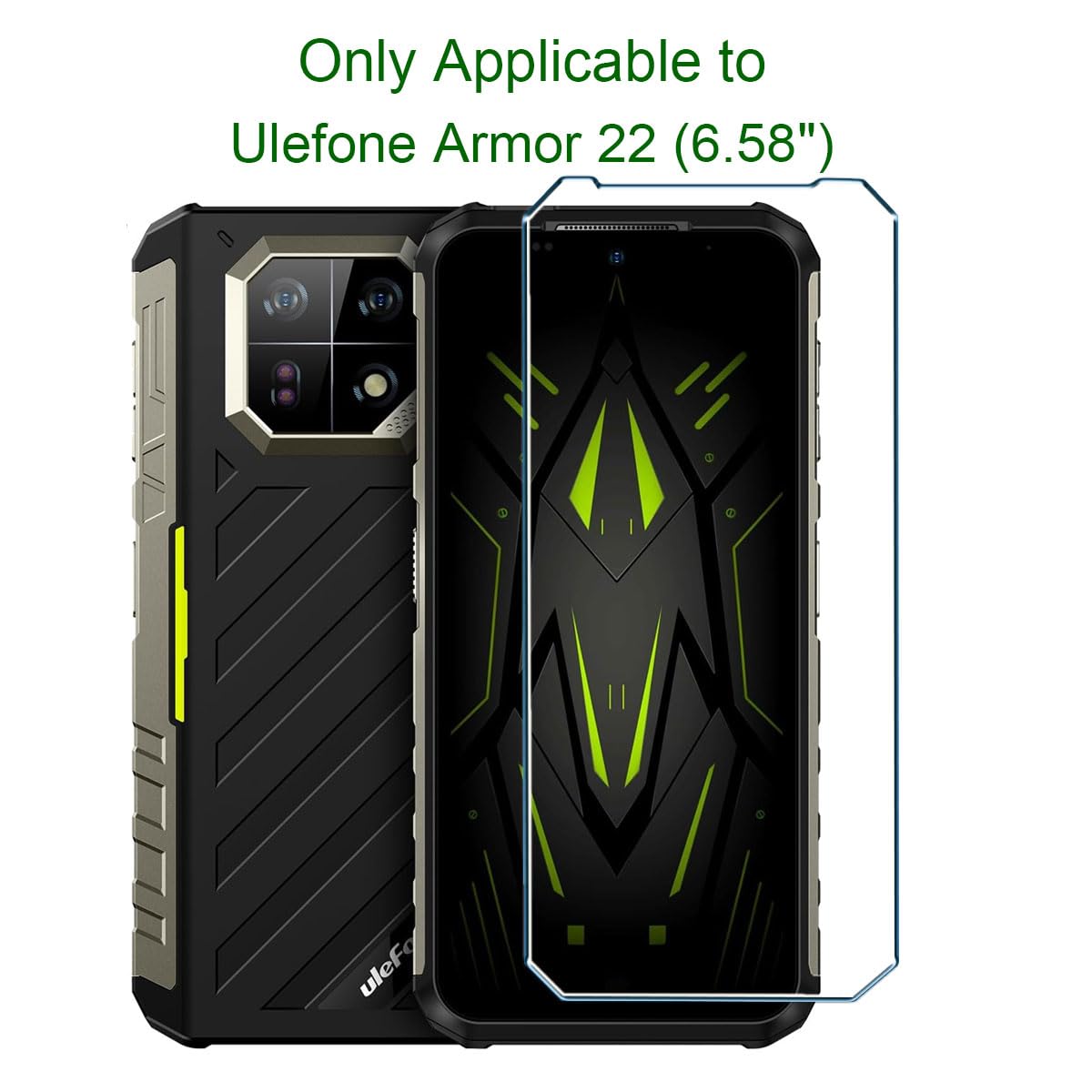 Xiangyun 3 Piezas Protector Pantalla para Ulefone Armor 22(6.58") Cristal Templado Transparente Ultra HD Protector Vidrio Protectora Película de Display Membrana for Ulefone Armor 22(6.58")