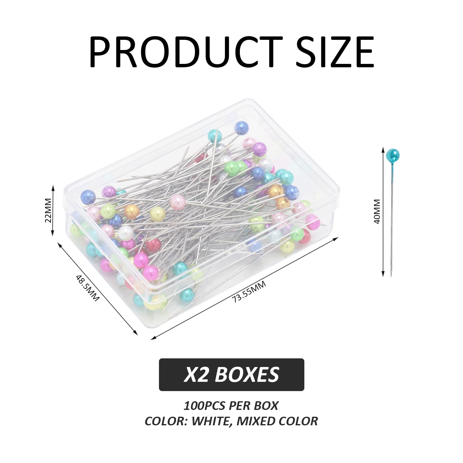 100 Spilli Con Testa Di Perla Per Cucito - Ideali Per Sartoria, Matrimoni E Fai Da Te, 4.1 Cm - Foto 4