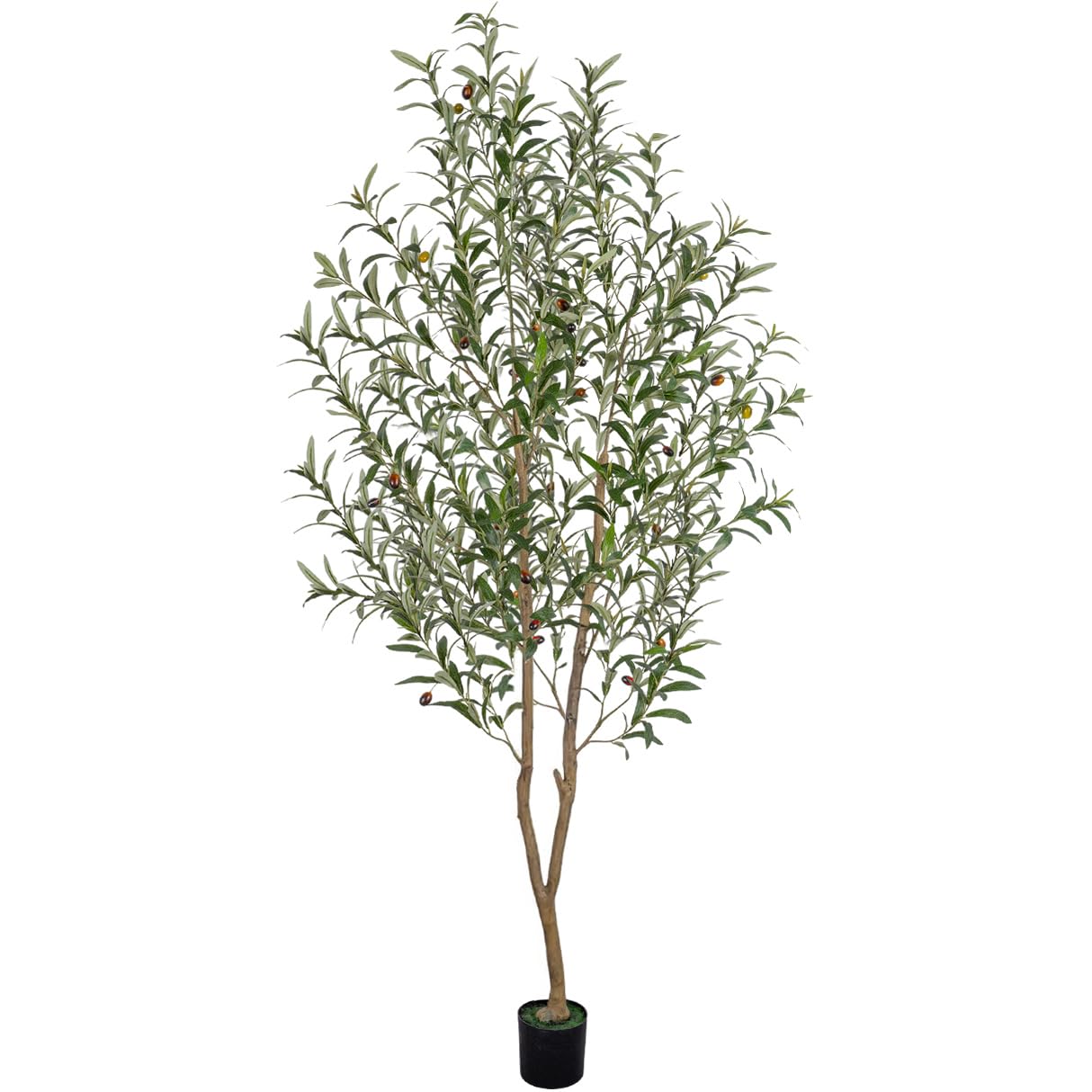 Arborvigro Artificial Olive Tree 6FT Tall Faux Olive Tree Artificial Indoor with Natural Wood Trunk and Lifelike Fruits Realistic Black Potted