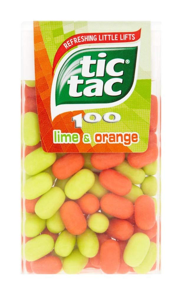 Tic Tac Pastilles aromatisées, goût citron vert & orange - La boîte de 100, 49g