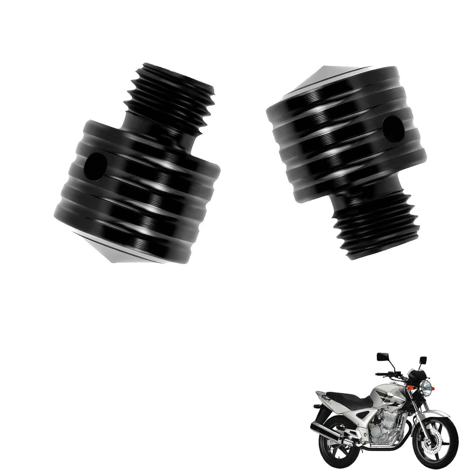 generic 2PCS motorcycle mirror plugs Compatible with Honda CBX250 Twister,tuning accessories,sturdy and durable(black)