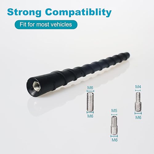 Miniatura 4 de FUTAIHE Antena de radio universal para coche, 7.1 pulgadas, Fm Am montaje en techo, reemplazo de antenas de vehículo con adaptador de tornillo M4 M5