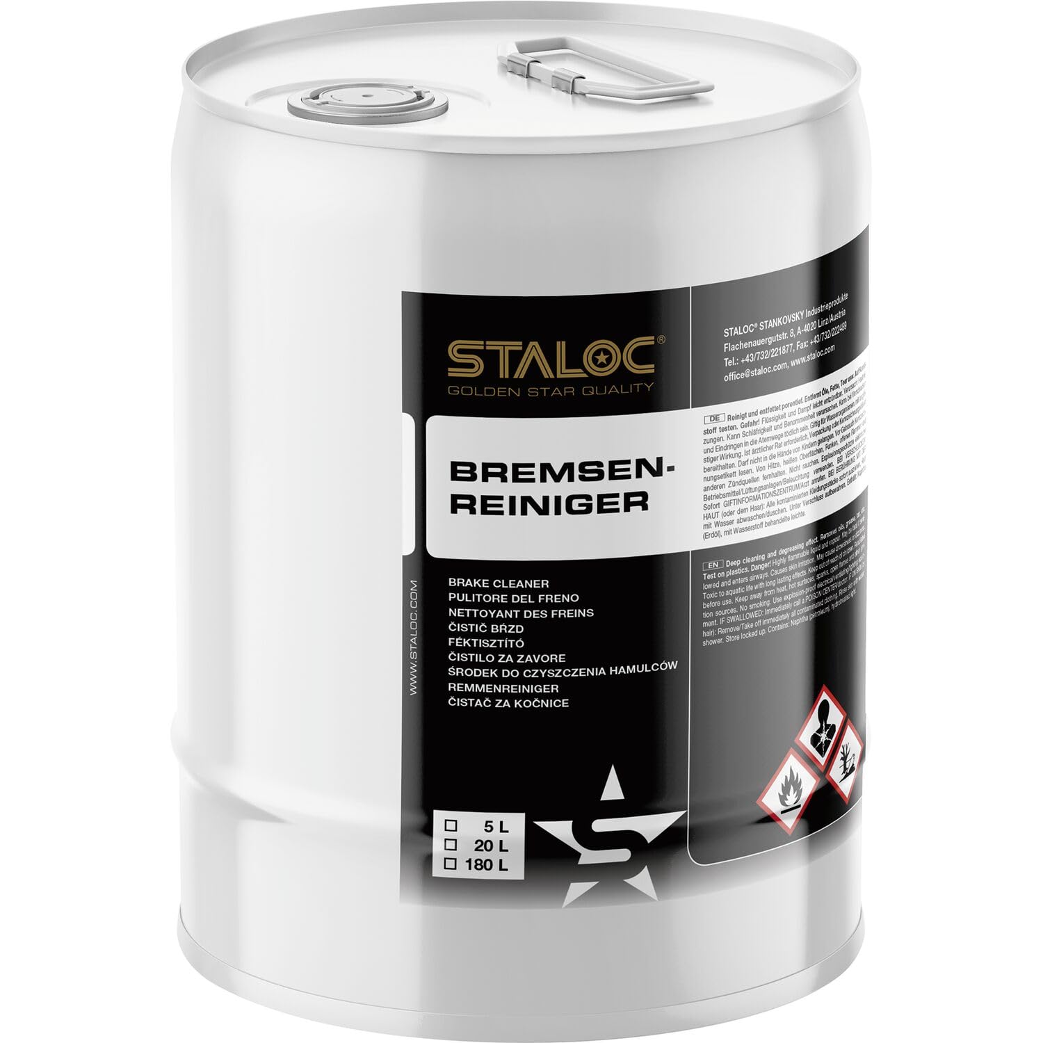 Bremsenreiniger Spray - Spezialreiniger zur Reinigung und Entfettung, Reinigungsmittel für Bremsen, 20l