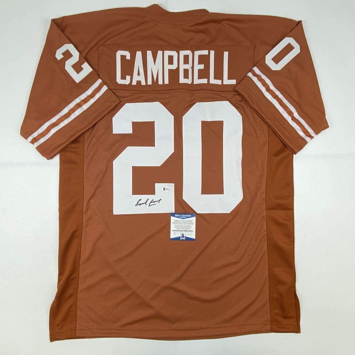 Autographed Earl Campbell Texas Orange Football Jersey
