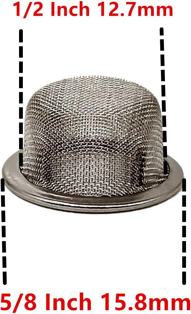 60pcs 0.5 Inch Pipe Screens Premium Diameter 1/2 Inch Mesh Bowl Stainless Steel Metal Pipe Screens with Storage Box