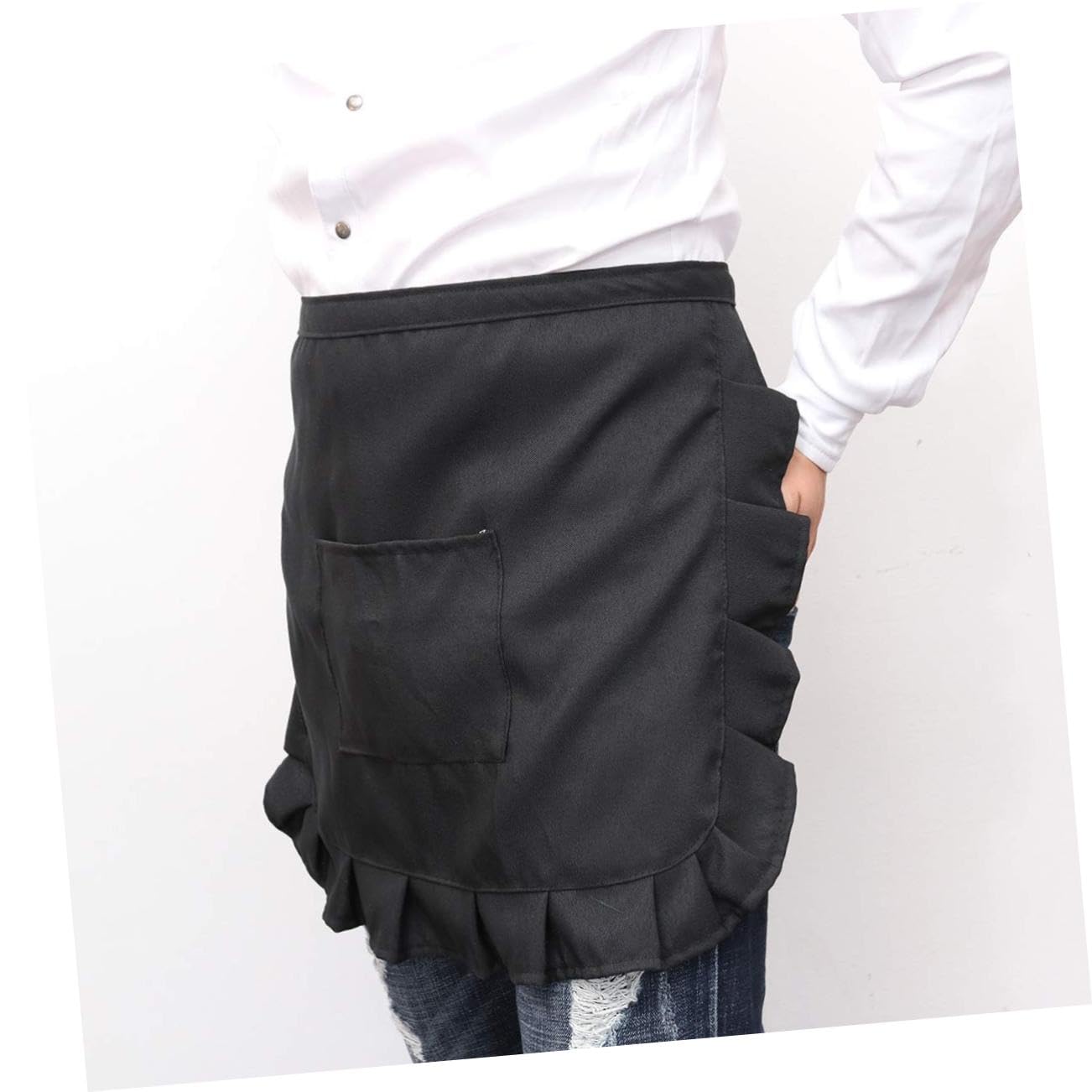 Amosfun 6st Dienstmädchen Kostüm Schürzen Für Frauen Retro-taillenschürze Kellnerschürzen Kellnerschürze Aus Baumwolle Schwarze Schürze Für Frauen Halbschürze Aus Spitze Aus Baumwolle Weiß