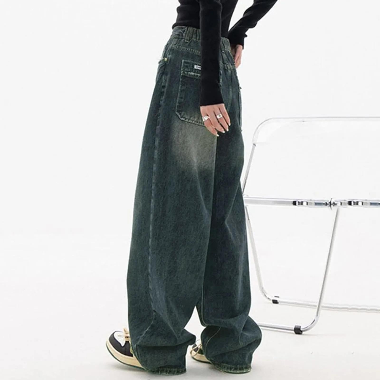 SiVaji Jean Jeans Damen Hose Jeanshose Female Womenfrauen Baggy Jeans Hosen Mädchen Vintage Denim Loose XXXXL Blau