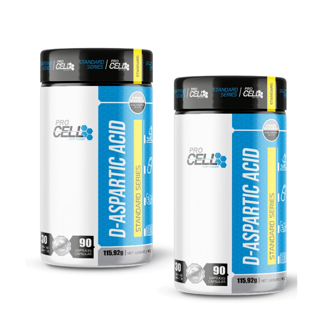 ProCell D-Aspartic Acid | PACK x2 UDS | Potenciador Natural de Testosterona - Anabólico Natural a Base de Ácido Aspártico - Aumento Masa Muscular, Rendimiento Deportivo y Salud Sexual