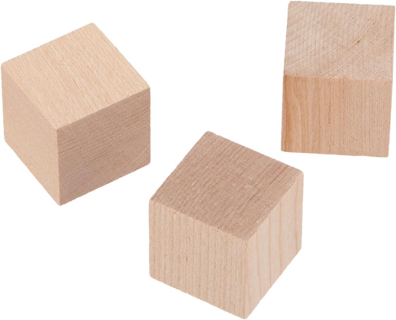 Nakpunar 40 pcs 1" Craft Wood Cube Blocks