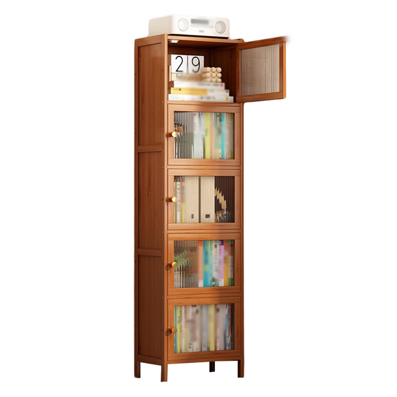 ASerZenith Industrial Corner Bookcase With 5 Layers Storage Display Rack Multi Layer Storage Shelf For Small Space Office (One Color 5Tier)