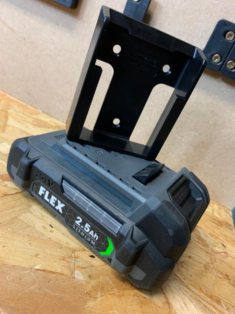 StealthMounts Battery Holder Compatible with Flex 24V (6 Pack) - Black | StealthMounts Battery Mounts | Made in the UK