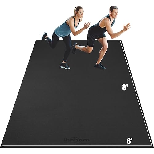 innhom Large Exercise Mat 7'x5'/8'x6'/9'x6'/10'x6' Workout Mat Gym Flooring for Home Gym Mats Exercise Mats for Home Workout Thick Floor Mat for Fitness