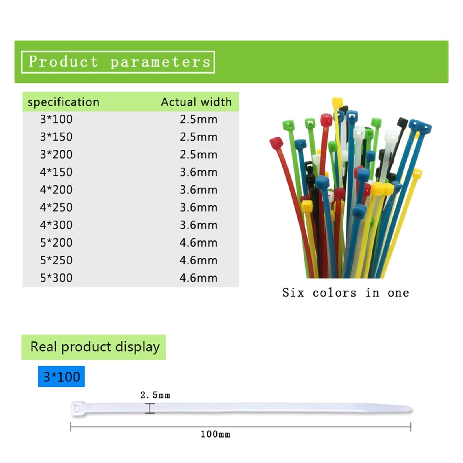 Sepkus Bridas para Cables de Nailon de plástico con autobloqueo, 100 Bridas para Cables Verdes, sujetan el Cable en Bucle (Color: Verde, tamaño: 3x150) (Verde 4x200)