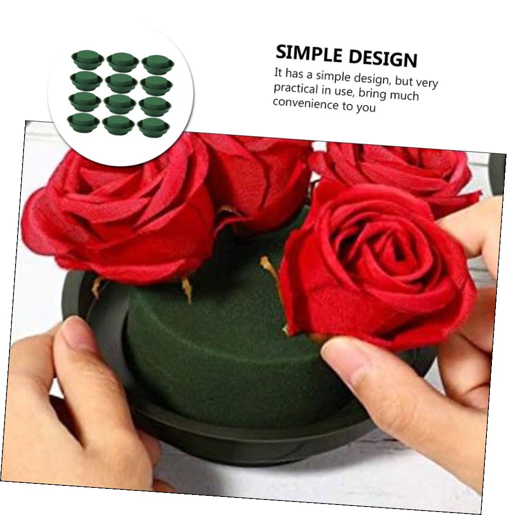 PLAFOPE Lot de 12 Blocs de Mousse Ronde Verte Haute Densité en Résine PP pour Compositions Florales DIY et Décoration, pour Fleuristes