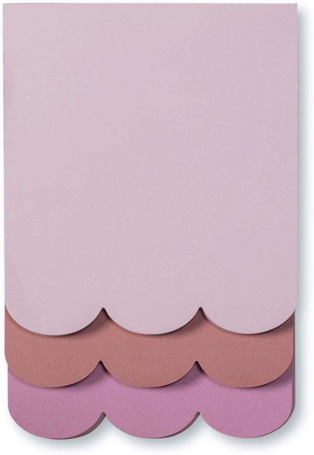 kate spade new york Stacked Desktop Notepad, Includes 3 Pink Memo Pads with 75 Sheets, Scallop