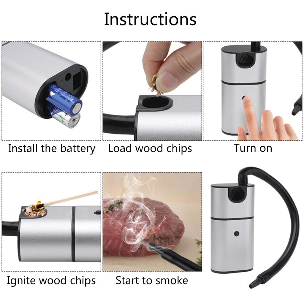 Infusor ahumador portátil de cocina con virutas de madera para barbacoa