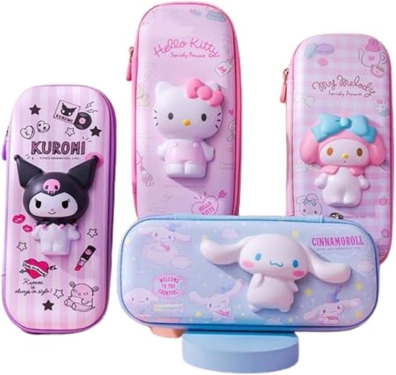 TAPIT Cute Pencil Case for Girls 3D EVA Cartoon Pencil Storage Pouch for School Kids Large Capacity Storage Box Stress Relief Toy Stationery Box Back to School Gift (B-Hello Kitty)