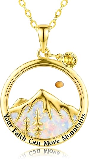 Mother of Pearl Gold Mustard Seed Disc Necklace