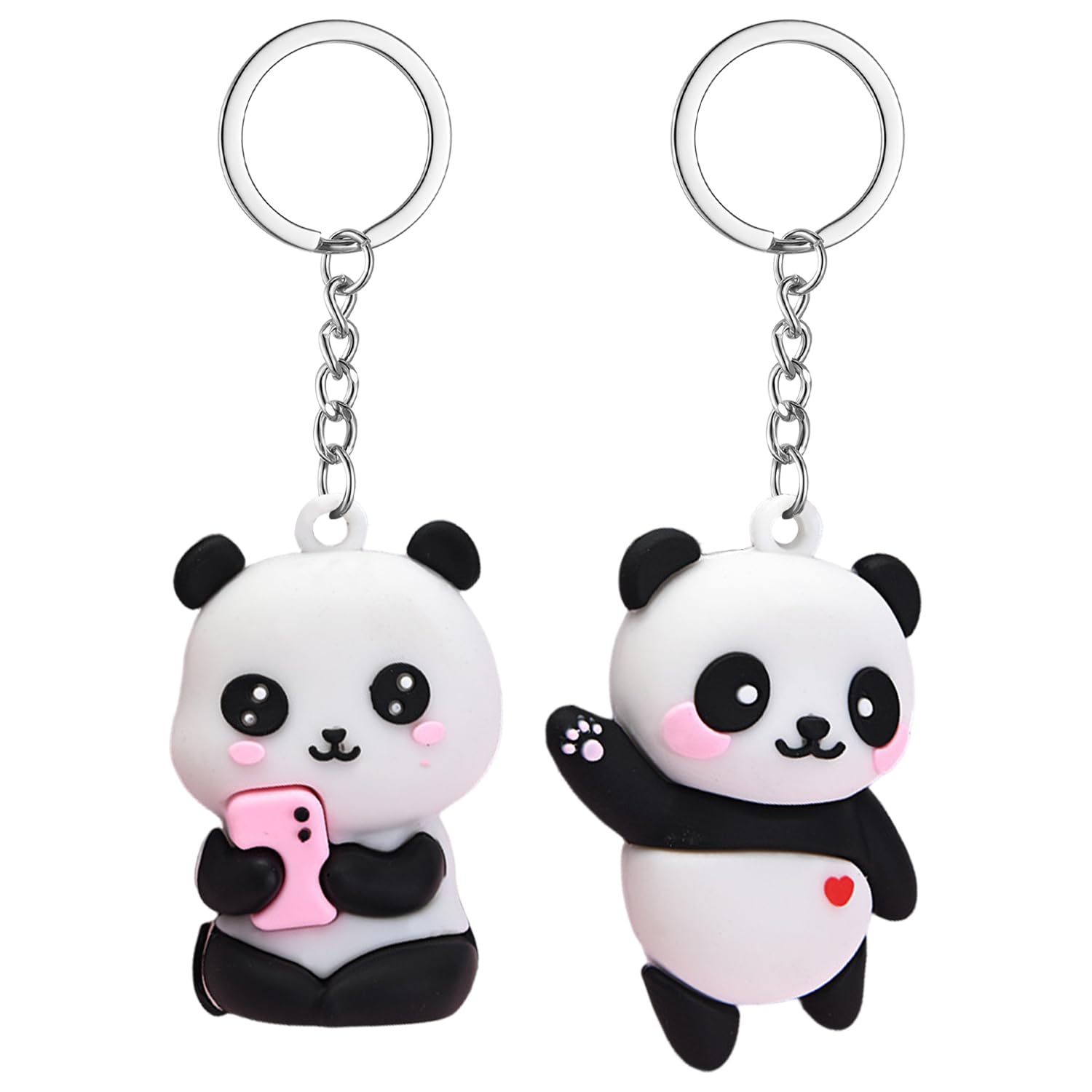 2 Pieces Panda Keychains, Cartoon Cute Keychains, Gift Keychains, Creative Keychains, Fun Decorations