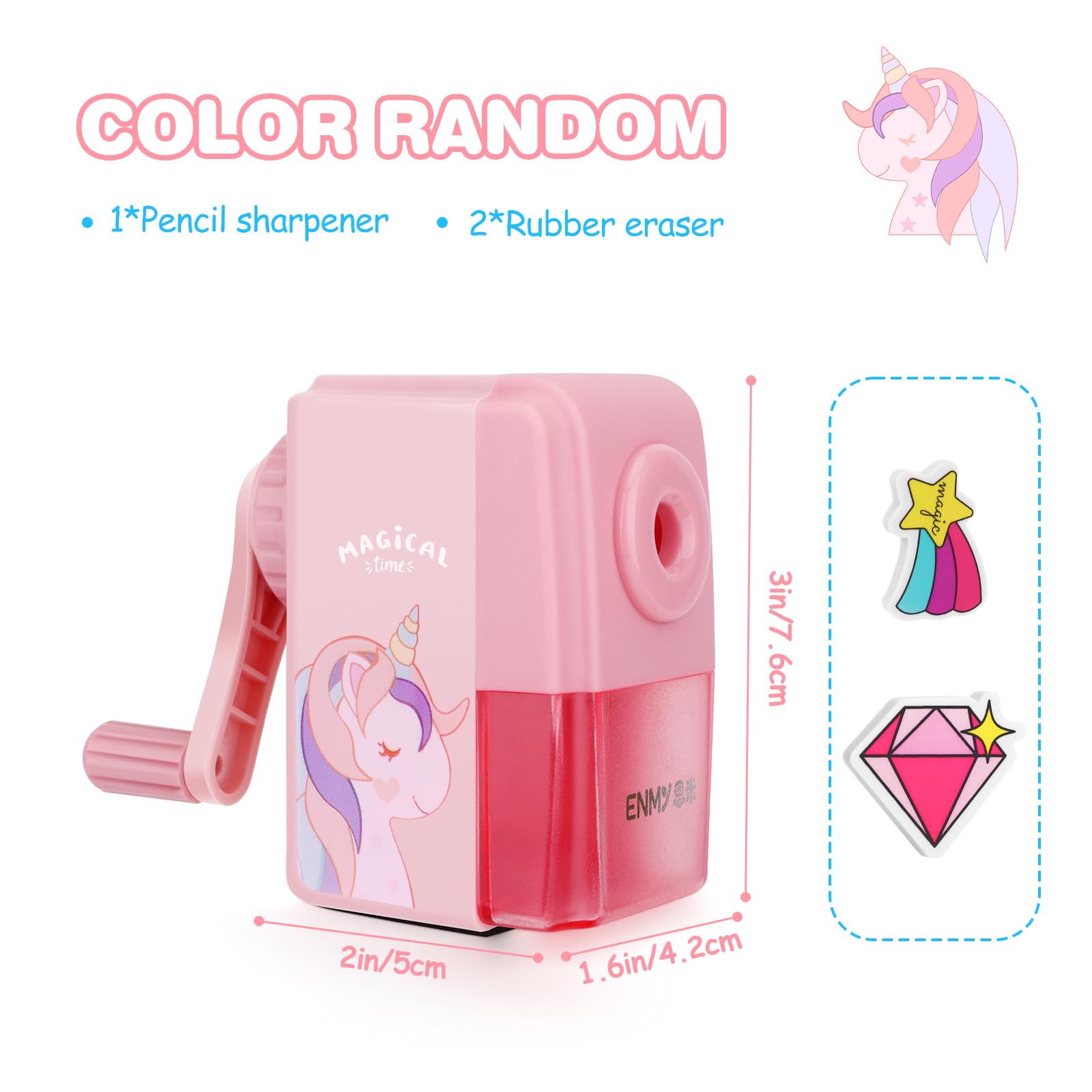 Bestgift Temperamatite Elettrico Per Bambini - Forma Ananas Rosa - Regola La Punta - Alimentato A Pile (Non Incluse) - Sicuro E Antiscivolo - 2