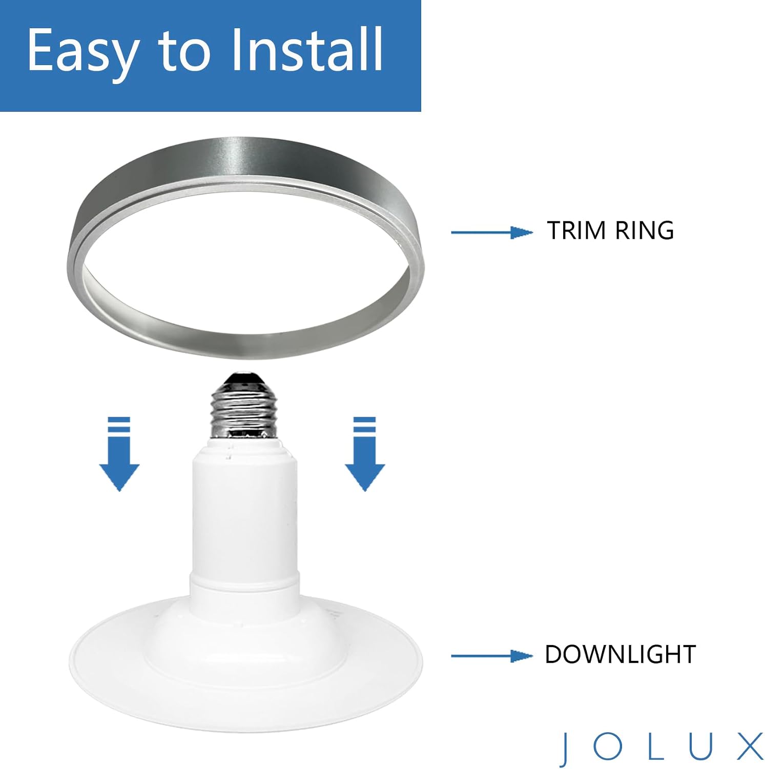 Jolux Goof Surface Trim Ring for 5/6 Inch Recessed can Lighting Downlight,Silver,Outer Diameter 7.5 Inches,Inner Diameter 6.8 Inches,4 Pack…