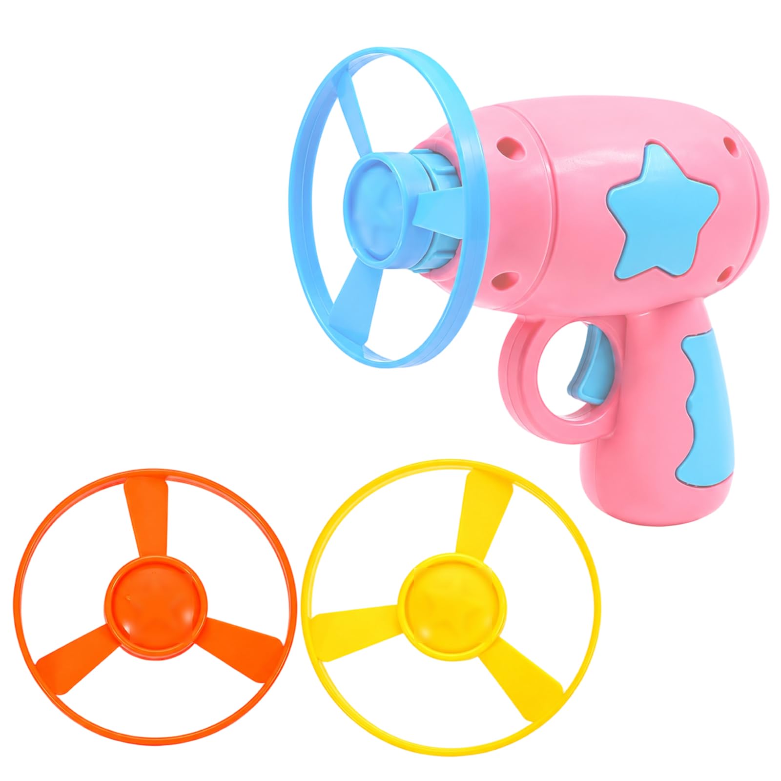 JBLJDWD 4Pcs Flying Disc Launcher, Indoor Interactive Play for Cats and Small Dogs, Portable Pet Entertainment Suitable for Outdoor Activities and Family Bonding