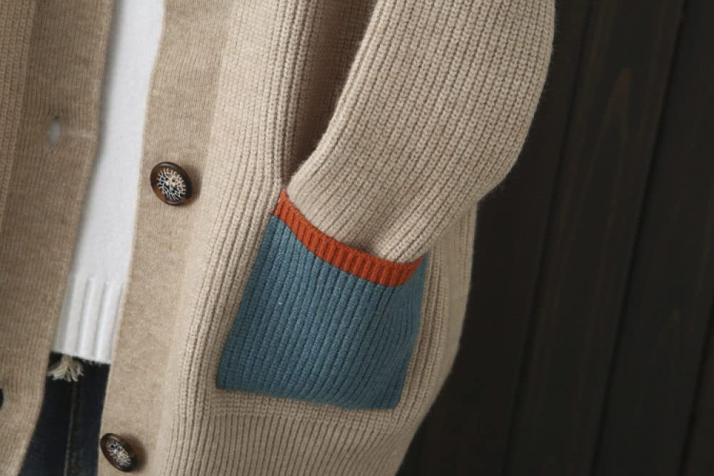 EIBA Cárdigans para Mujer,Cárdigans De Punto para Mujer Casual Espesar Gris Botón Acanalado Suéteres con Frente Abierto Cárdigan con Bolsillo De Bloqueo De Color Otoño Invierno Suelto Abrigo Básic