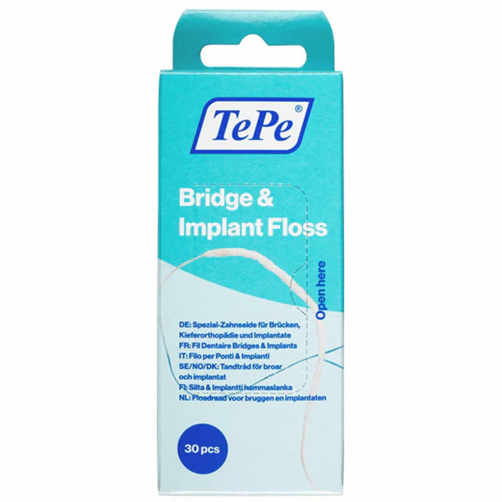 2 TePe Bridge & Implant Floss 30 Pieces Each