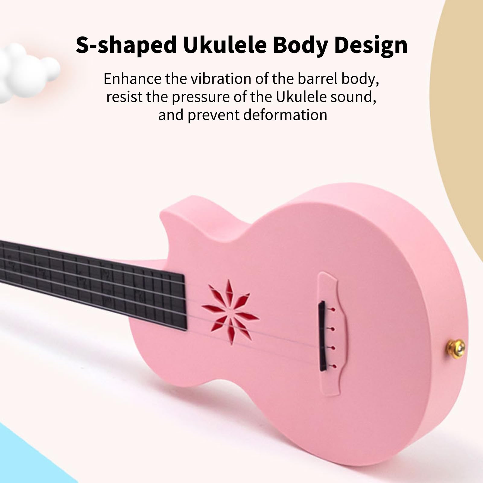 Ukulele da 25 Pollici 4 Corde Ukulele in Fibra di Carbonio Uke Portatile con Borsa per Il Trasporto per Principianti Adulti Adolescenti Strumento a Corde Professionale