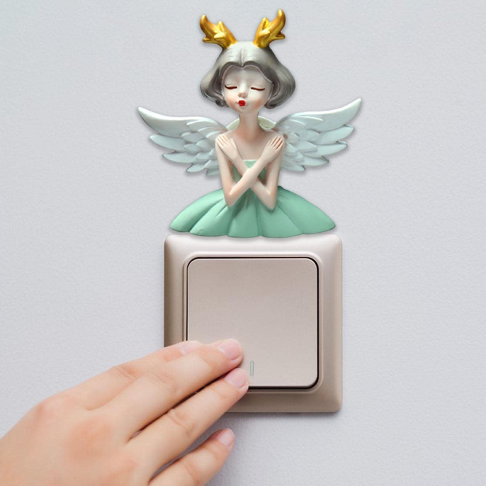 CALANDIS Nordic 3D Light Switch Wall Sticker Decal Fridge for Home Decor Green