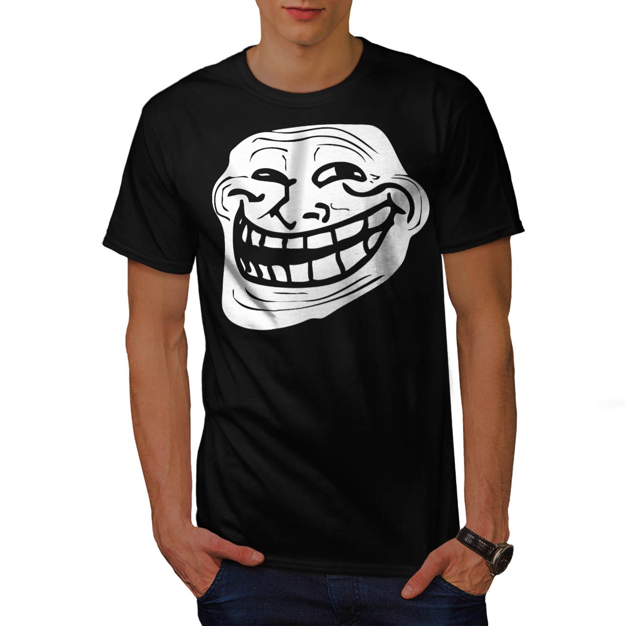 Trollface Troll Meme Men S T-shirt | Wellcoda