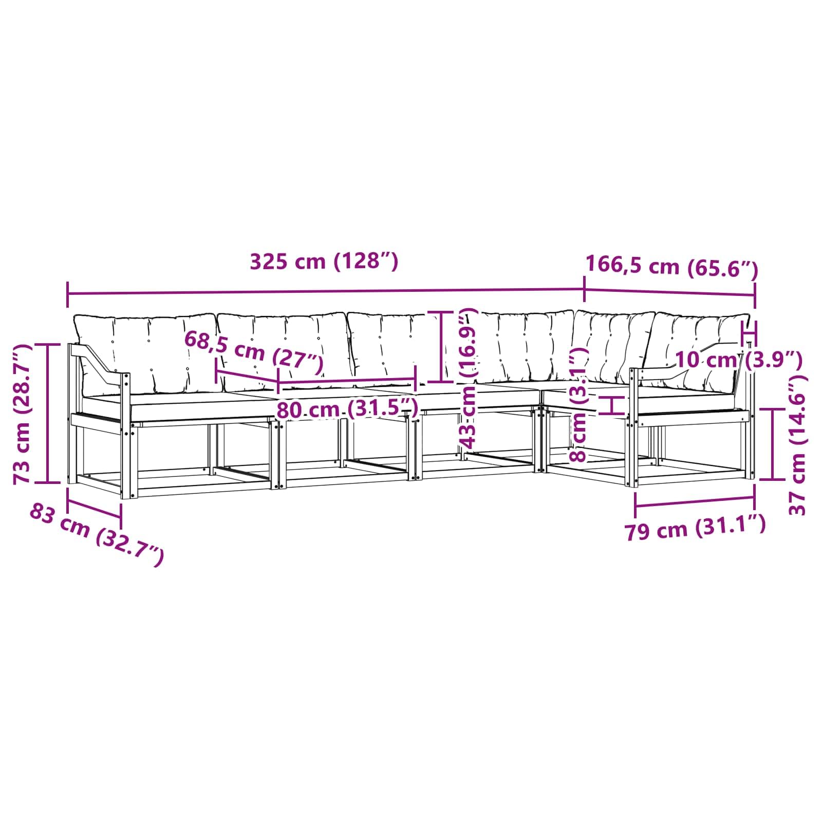 Ensemble de canapés d extérieur 5 pièces Gris Naturel Clair pour Jardin terrasse mobilier modulable résistant aux intempéries