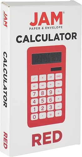 Miniatura 5 de JAM PAPER Calculadora de escritorio - Pantalla LCD de 10 dígitos - 3 34 x 6 34 pulgadas - Rojo - Se vende individualmente