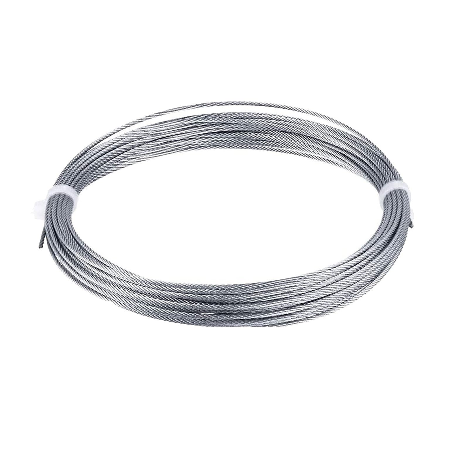Edelstahl-Drahtseil, 7x7-litzig, 1/16 Zoll, 285 lbs, silberfarben, Verschiedene Größen(100M/328Ft)