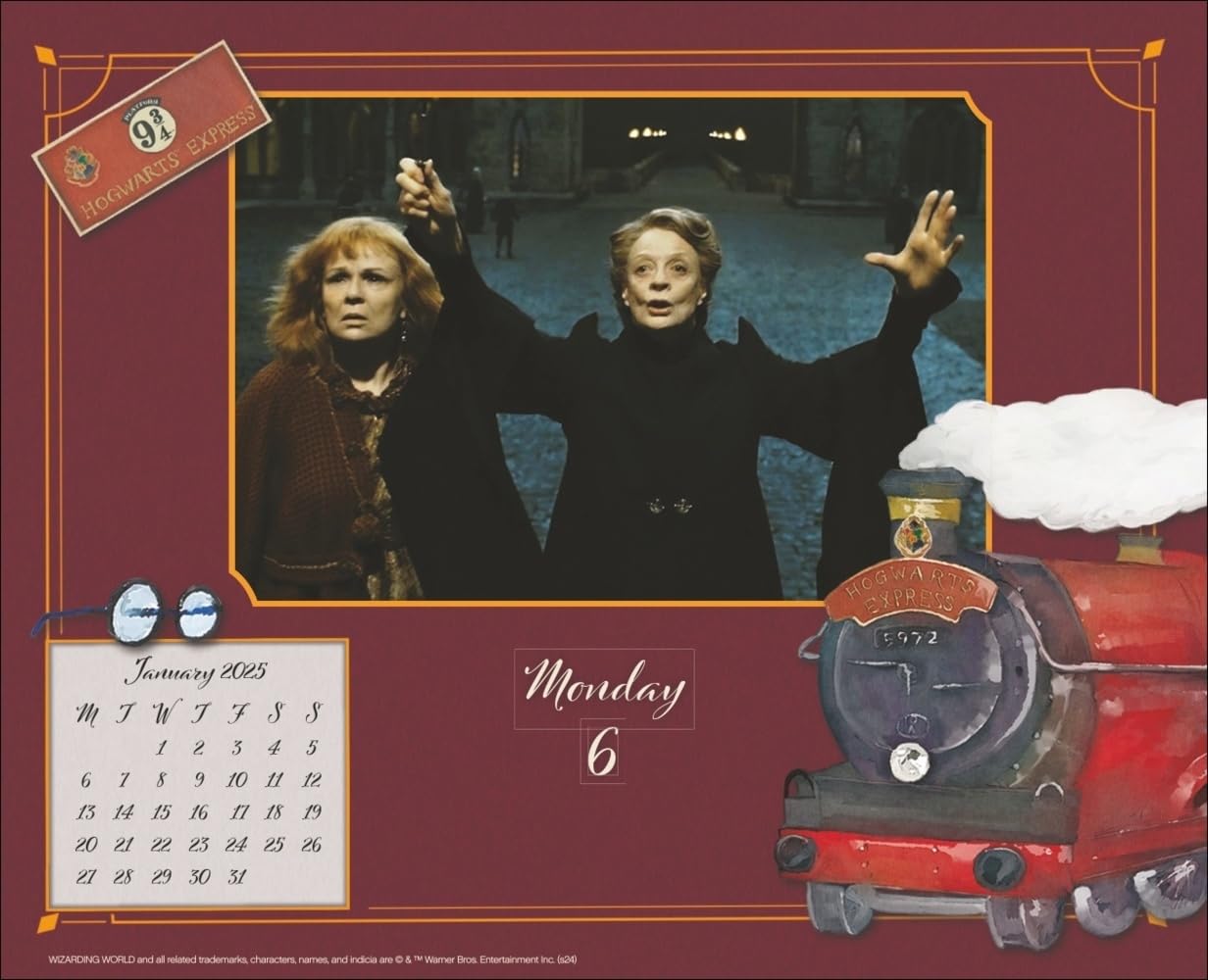 Harry Potter Tagesabreißkalender 2025: Magischer Kalender für jeden Tag mit Zitaten, Bildern und spannenden Details aus der Filmreihe. Tischkalender für Harry Potter-Fans. Auch zum Aufhängen