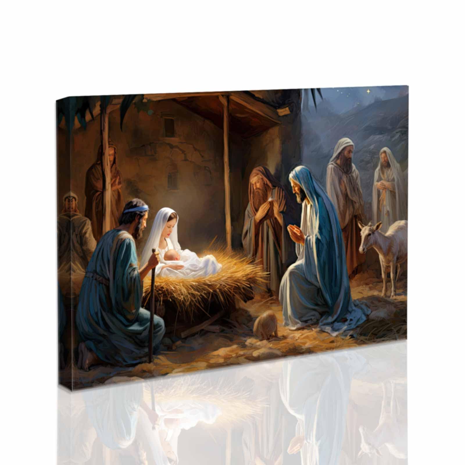 Amazon.co.jp: SWQYLB キリスト降誕 ウォールアート メアリーと