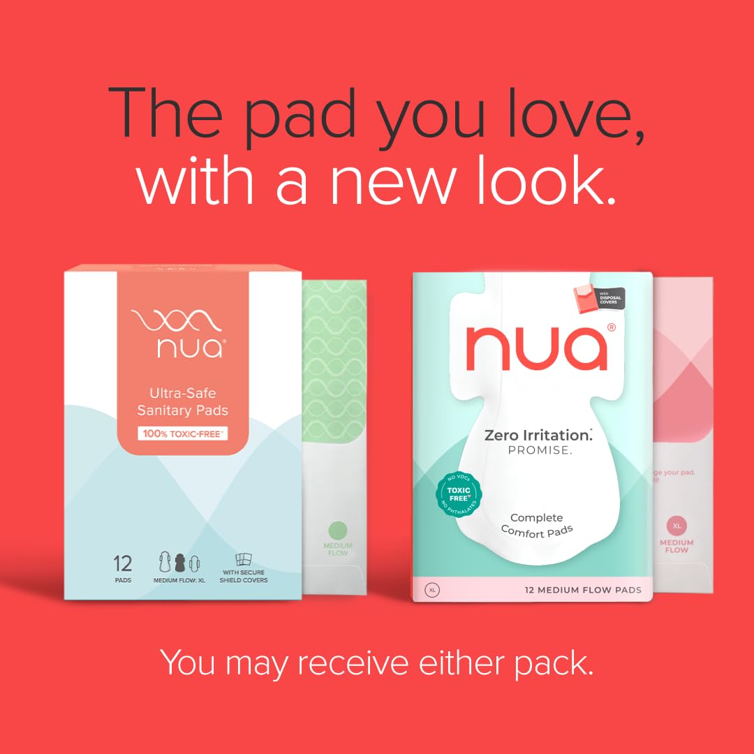 Nua Complete Comfort Sanitary Pads - Designed for Sensitive Skin | Pack of 12 pads for Medium flow, with Disposal covers | Zero Irritation | Comfortable All-Day Protection | Ultra-Thin | Super Absorbent | No rashes | 50% Wider Back | 100% Toxic-Free, Dermatologically Tested 3