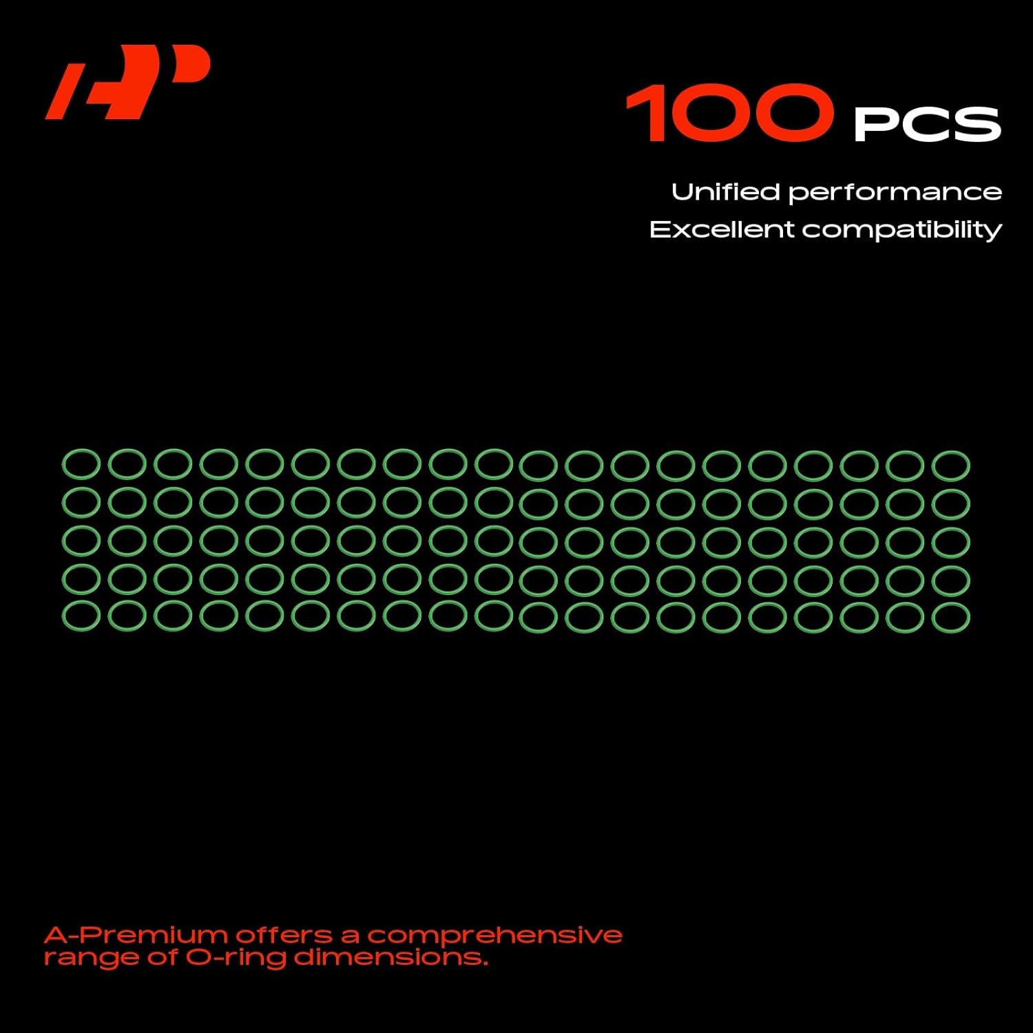 A-Premium Universal AC System Repair Kit, Exact ID (25.00±0.25mm) Exact CS (3.1±0.10mm), HNBR, 100Pcs