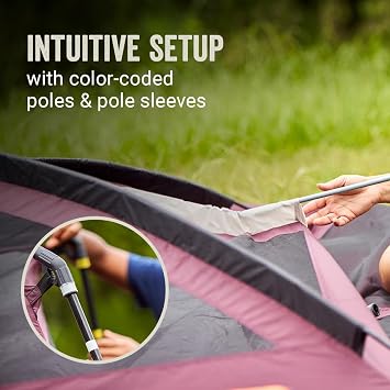 Coleman Skylodge Family Tent, Weatherproof XL Tent with Rainfly & Room Divider, Fits 4 Queen-Sized Airbeds, Made of PFAS-Free Materials