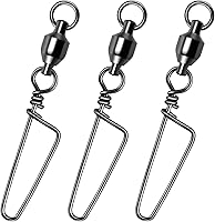 Vista 1 de Alwonder Giratorios a presión de pesca, rodamiento de bolas de alta resistencia con cierre de acero inoxidable Coastlock Snap 26-503 libras